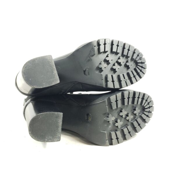 Steve Madden Womens Size 9 Black Leather Lace-Up Block High Heel Ankle Boots - Picture 7 of 9